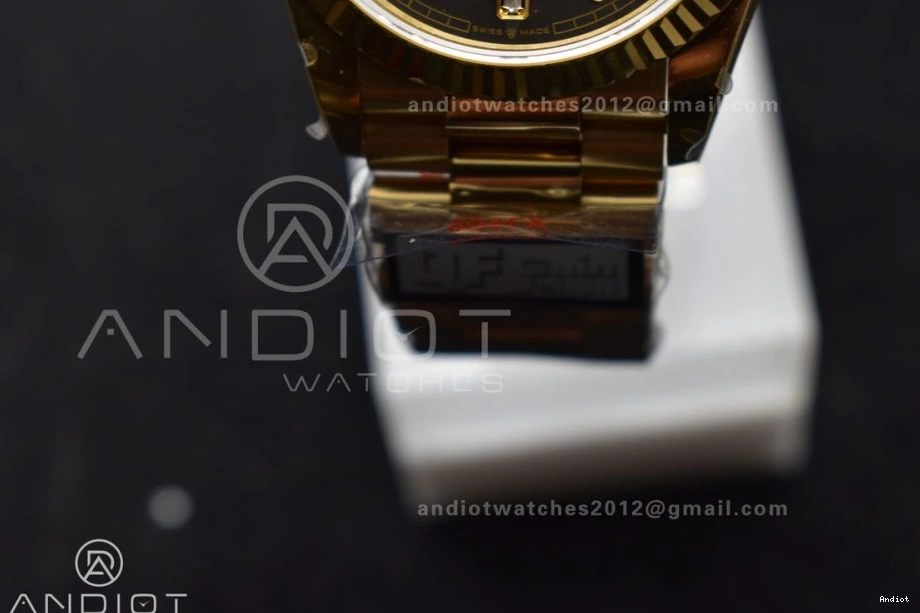 on DayDate (Gain President with Diamond QF YG Best Weight) Steel V5 Grey Square Dial Bracelet Edition vr3255 36 904L 0419